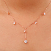 Rose Gold Stone Choker With Earring